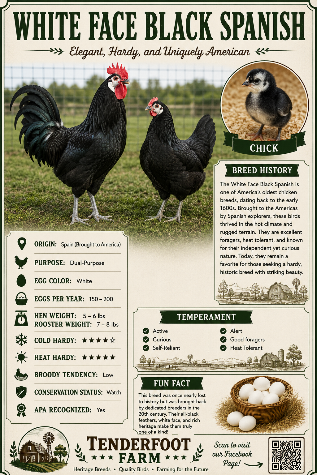 White-Faced Black Spanish full bio sheet